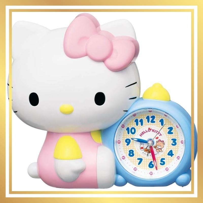 Seiko clock alarm clock tabletop clock character Sanrio Hello Kitty white 184x202x118mm JF382A