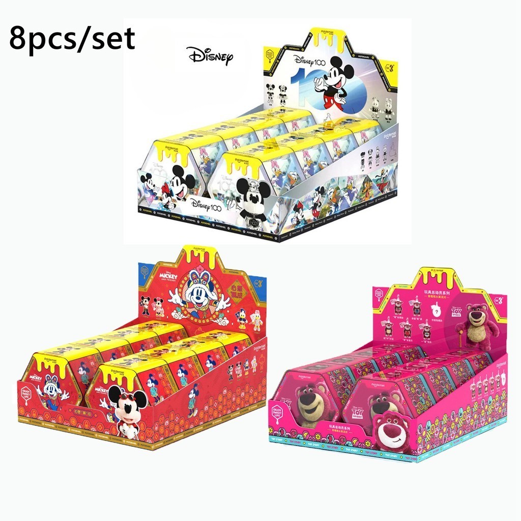 【แปดในกล่อง】ใหม่ กล่องสุ่ม พวงกุญแจ Micky รุ่น พวงกุญแจ disney ลาย หมีล็อตโซ่