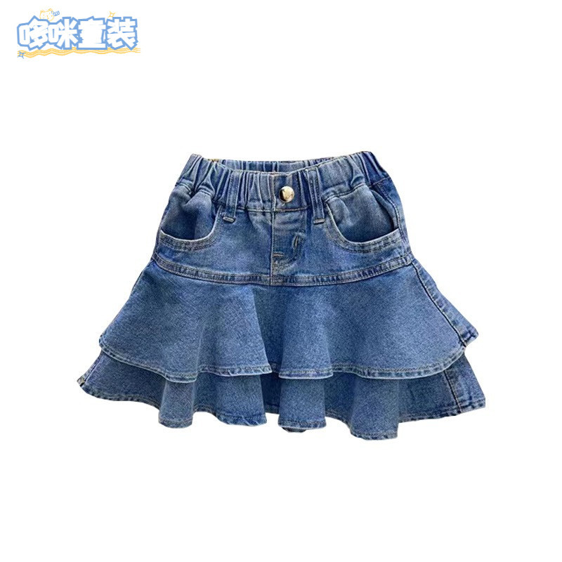 สาวกระโปรงยีนส์ฤดูใบไม้ผลิฤดูร้อนผลิตภัณฑ์ใหม่เวอร์ชั่นเกาหลีเด็กกางเกงยีนส์ - รูปที่ 4