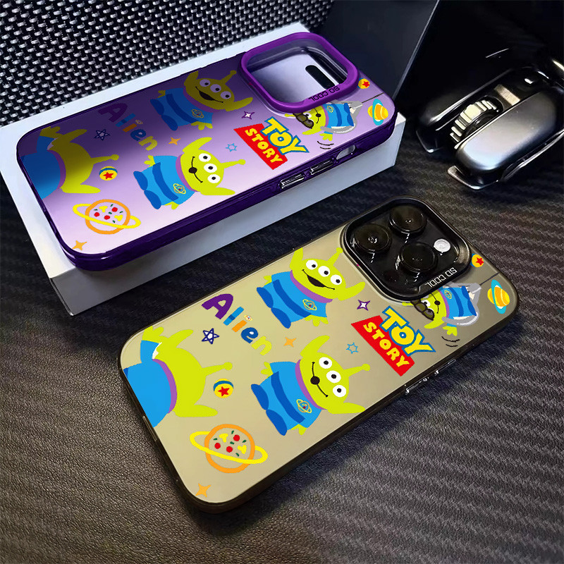 การ์ตูนแบบเต็มหน้าจอสามตา Little Monster เคสโทรศัพท์สําหรับ IPhone 11 12 13 14 15 Pro Max X XR 15Plus XR X/XS Max 7/8 Plus Se2020 หลุมดําซิลิโคน Hard Case