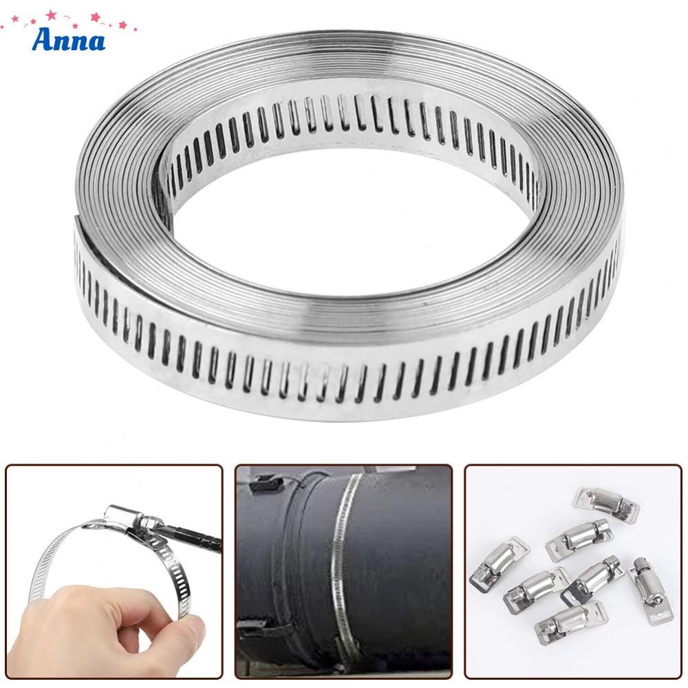 【Anna】9 8ft Stainless Steel Hose Clamp Adjustable Size Excellent Sealing Performance
