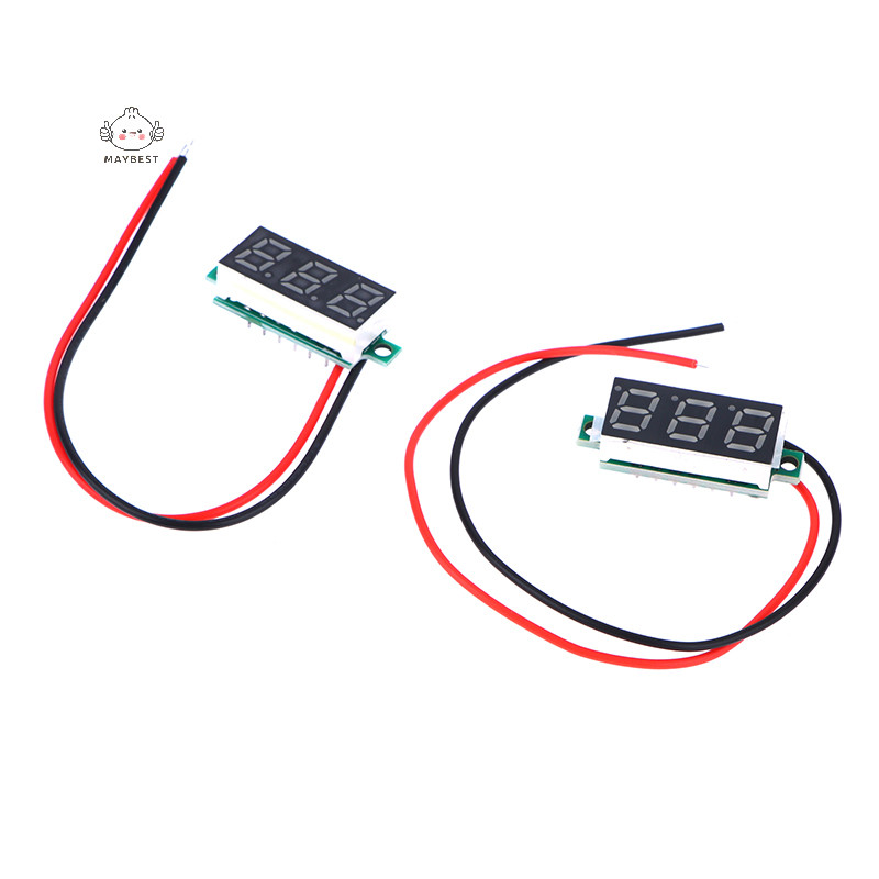 {maybest} Dc5-30v เครื่องวัดแรงดันไฟฟ้า 0.28 นิ้ว LED Digital Voltmeter Auto Car Mobile Power Voltage Tester Detector สีแดงสีเขียวสีฟ้าสีเหลือง {TH}