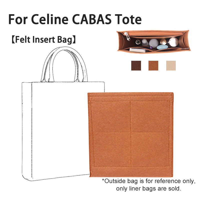 กระเป ๋ าใส ่ สําหรับ Celine แนวตั ้ ง Cabas Tote Organizer Divider Shaper Protector ช ่ องด ้ านใน
