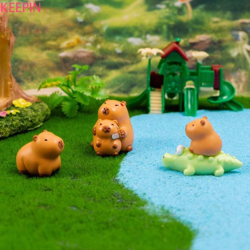 Keepin Capybara รูป Toys, สัตว ์ Capibara จําลอง Capibara Model, สะสมรูปการ ์ ตูน Capybara สัตว ์ ตัวเลขคอลเลกชัน