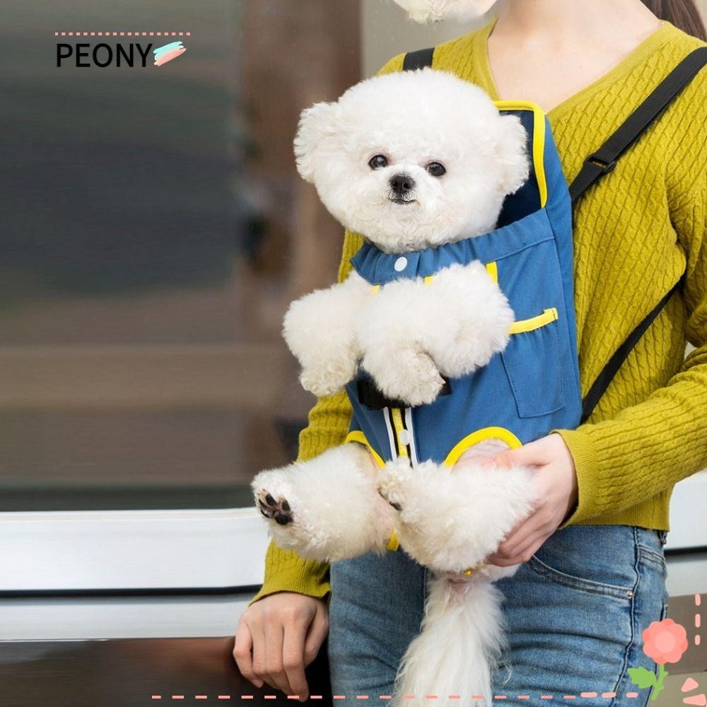 Peonypavilion กระเป๋าสะพายลูกสุนัข,แบบพกพาทนทานผู้ให้บริการสุนัข,ขนส่งสร้างสรรค์ระบายอากาศล้างทําความสะอาดได้กระเป๋าเป้สะพายหลังด้านหน้ากลางแจ้ง