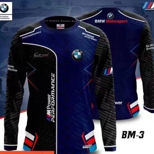 แฟชั่นใหม่ BMW BWT Racing T เสื้อสําหรับฤดูใบไม้ร่วงผู้ชายแขนยาว Casual Quick Dry Cycling