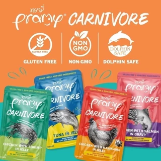 [ยกโหล 12 ซอง][8แบบ] Pramy Carnivore อาหารเปียกแมว เกรดพรีเมี่ยม กลูเตนฟรี ขนาด 70g