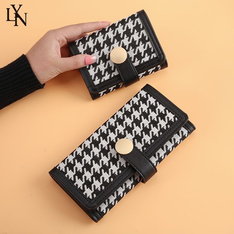 Lyn Thousand bird lattice short wallet กระเป ๋ าคลัทช ์ ยาวอเนกประสงค ์