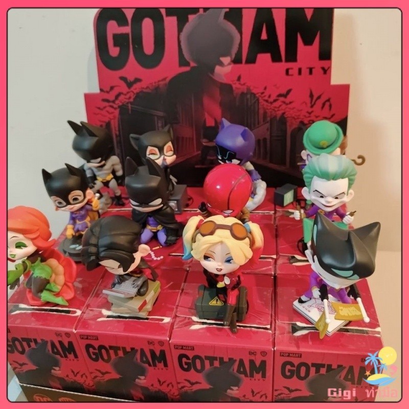 Pop Mart DC Gothan City Series Figure-Made Mystery Box ของขวัญของเล ่ นอินเทรนด ์ ใหม ่ Batman Harley Quinn ของเล ่ น