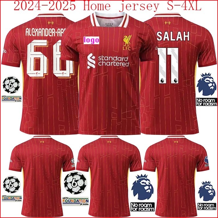 【 ปัญหาพัดลม S-4XL 】 24/25 เสื ้ อฟุตบอลผู ้ ชายลิเวอร ์ พูลโฮม เสื ้ อฟุตบอล