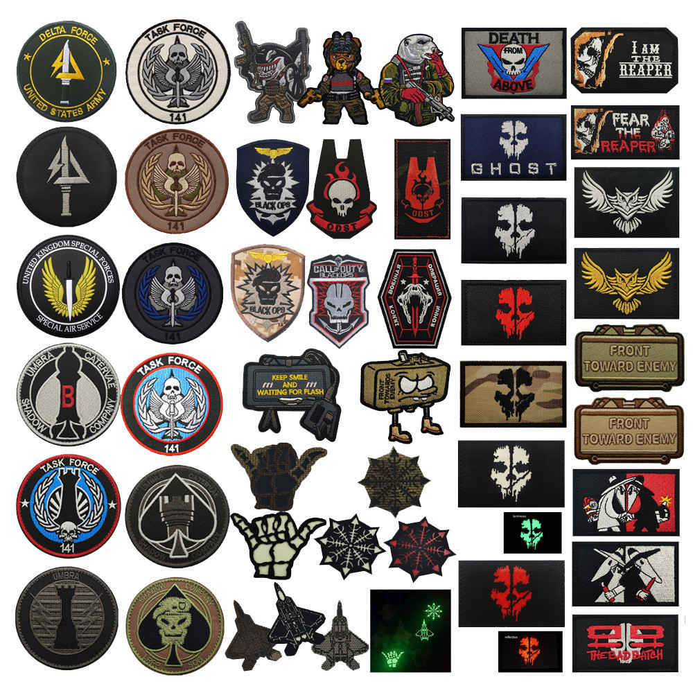 ทหารพัดลม Series 141 Call of Mission Velcro Patch ปักนกฮูกกระเป ๋ าเป ้ สะพายหลัง Patch