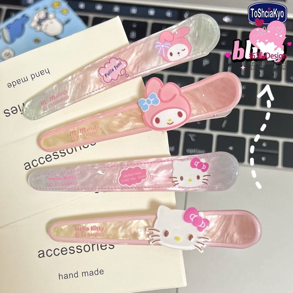 2 แพ็ค สีสัน Sanrio Pointy ปากกิ๊บหวานและน่ารัก Bang คลิปด้านข้างการ์ตูนญี่ปุ่น Headwear