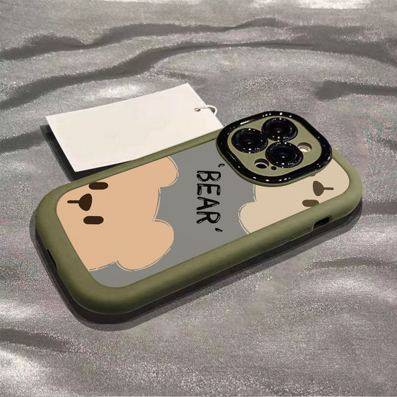 ใช้งานร่วมกับสําหรับ iPhone 15 14 13 12 11 Pro MAX X XR XS MAX 7 8 Plus เคสโทรศัพท์น่ารักการ์ตูนโพรบหมีกันกระแทกซิลิโคนผิวรู้สึก Anti drop เคสโทรศัพท์นุ่ม