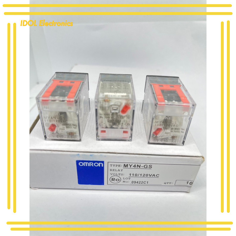 MY2N-GS  my2-gs รีเลย์ รีเล  110vac 110ac. vac มีไฟ ของใหม่ ออกบิลได้ MY4GS  MY2GS