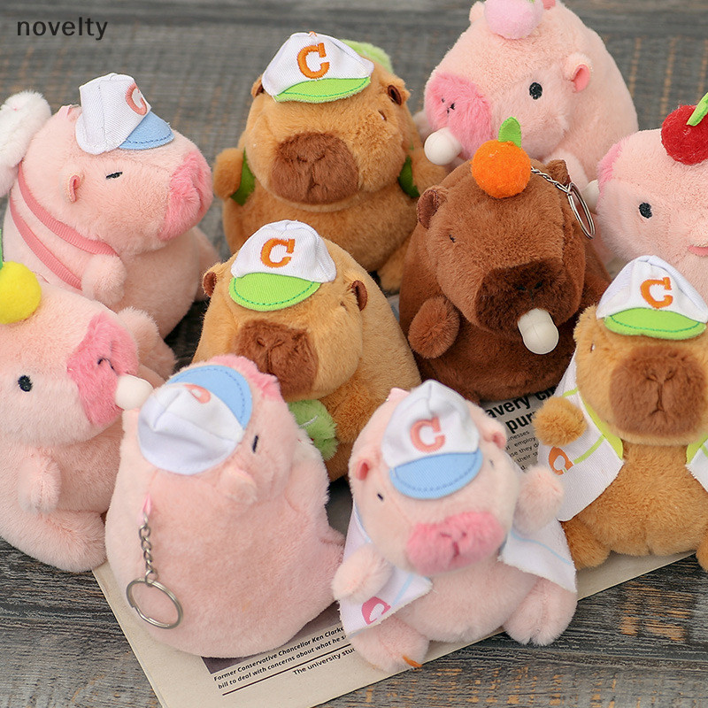 Nly การ์ตูน Capybara ตุ๊กตาพวงกุญแจจี้ตุ๊กตาสัตว์ตุ๊กตาของเล่นกระเป๋าเป้สะพายหลังแขวนตกแต่ง N