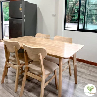 Evergreen Furniture โต๊ะกินข้าว ชุดโต๊ะรับประทานอาหาร 4 ท่าน จัดส่งฟรี ขนาด 120-140 ซม