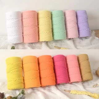 เชือกฝ้ายเส้นกลม 3 มิล เชือกมาคราเม่เส้นกลม rope core-spun cotton น้ำหนัก 300 กรัม 100 เมตร