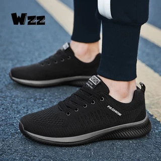 WZZ 2026 ขนาด 36-48 2026 ผู้ชายและผู้หญิงแฟชั่น Kasut Wanita Breathable Ultra Light ลื่นสบายๆกีฬารองเท้าวิ่ง