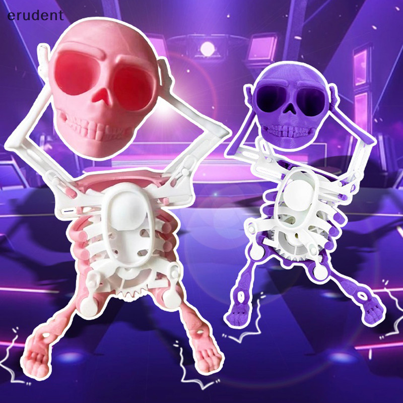Erudent 3D พิมพ์เต้นรําโครงกระดูก Skull Shapeshift หุ่นยนต์ตัวเลขของเล่นสนุก Mini Skull Spooky เต้นรําตกแต่งสําหรับเด็กเกมของขวัญใหม่