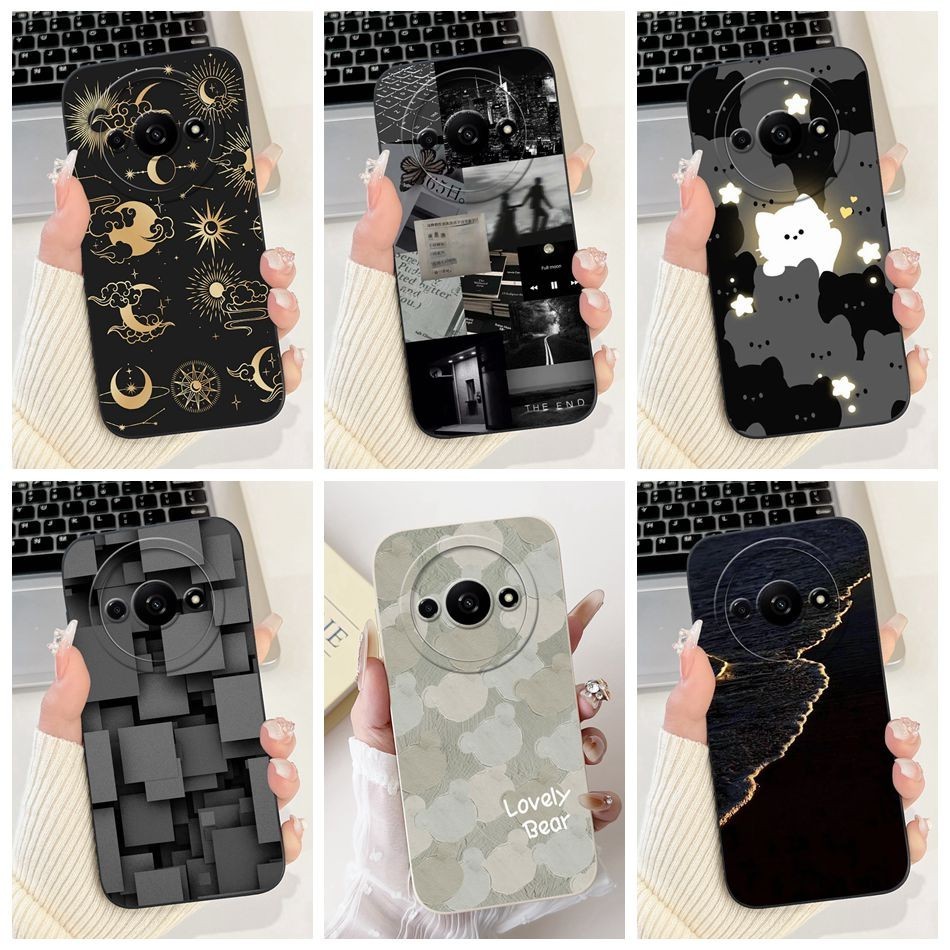 Xiaomi Redmi A3 เคสป้องกันเลนส์ RedmiA3 3 4G 2024 แฟชั่นทาสีซิลิโคนอ่อนนุ่มเคสโทรศัพท์