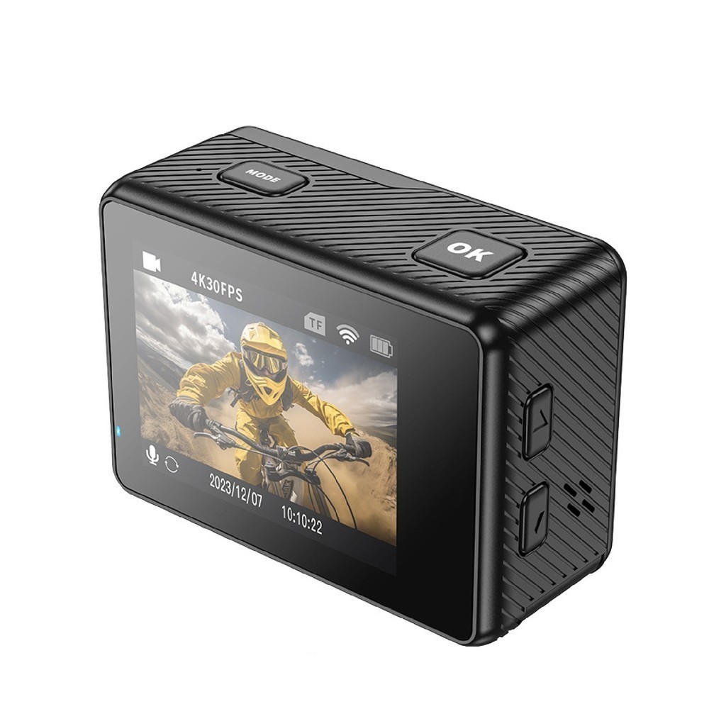 HOCO รุ่น DV101 กล้องแอคชั่น หน้าจอคู่ กล้องกันน้ำลึก 30M เลนส์ไวด์ 150 องศา 4K 2160P / 30fps