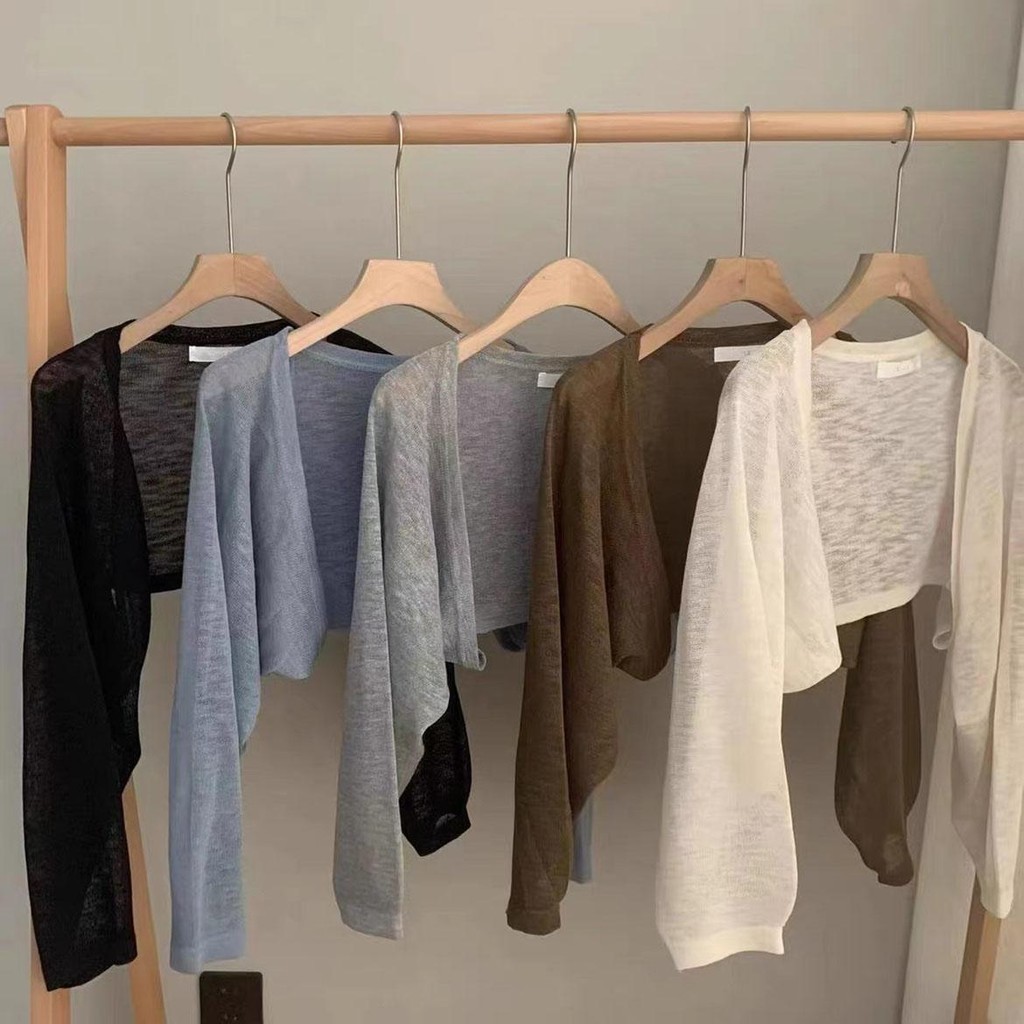 Lune_Graceเสื้อคลุมไหมพรมแขนยาว ผ้าคลุมไหล่ สีสวยผ้านิ่มใส่สบาย สไตล์เกาหลี รุ่น1735