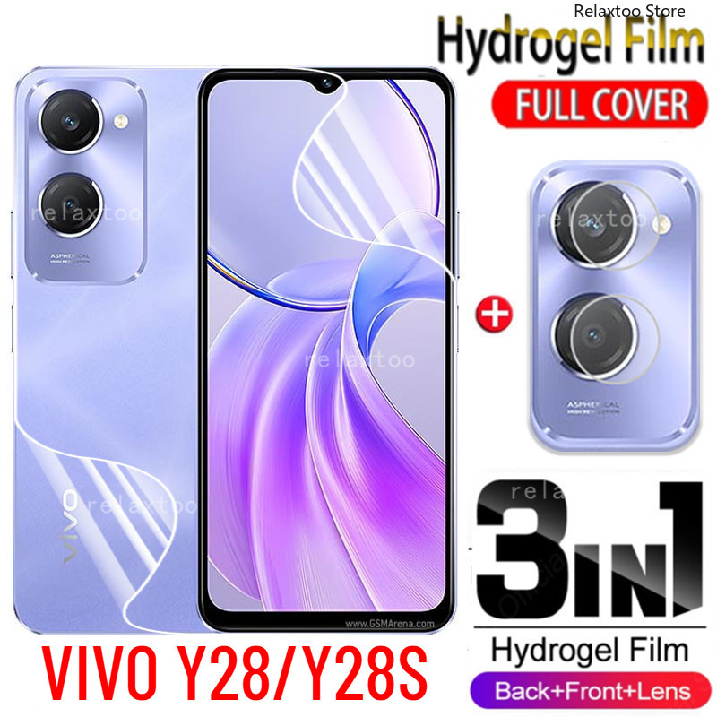 Vivo Y28s 5G 2024 3in1 ด้านหน้าด้านหลังคลุมทั้งหมดป้องกันฟิล์มHydrogelสําหรับVivo Y28s Y28 Y18 VivoY