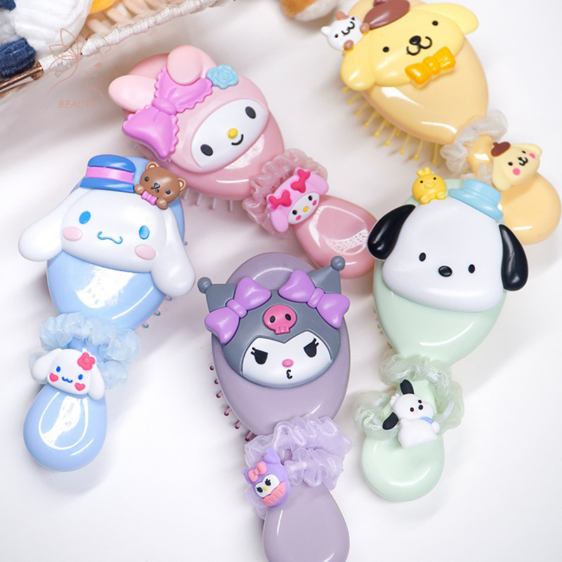 [maybeauty] Sanrio Air Cushion หวีนวด Cinnamoroll Kuromi Mymelody Pochacco หวีแบบพกพาแปรงผมสําหรับสาวของขวัญการ์ตูน {TH}