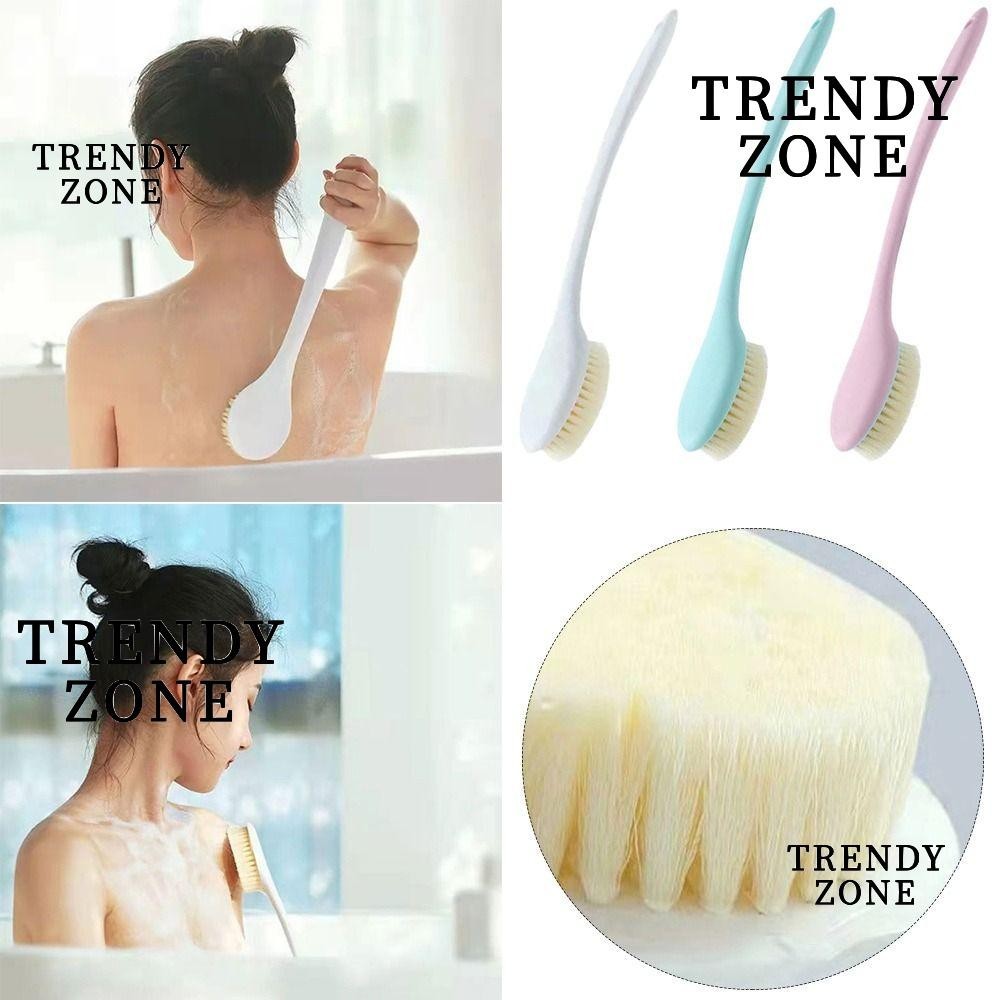 Trendyzone แปรงอาบน้ํา, เครื่องมือทําความสะอาดด้ามยาว, แปรงอาบน้ํา, เครื่องนวดถูหลังที่มีประโยชน์, แปรงขัดผิวร่างกายนุ่ม