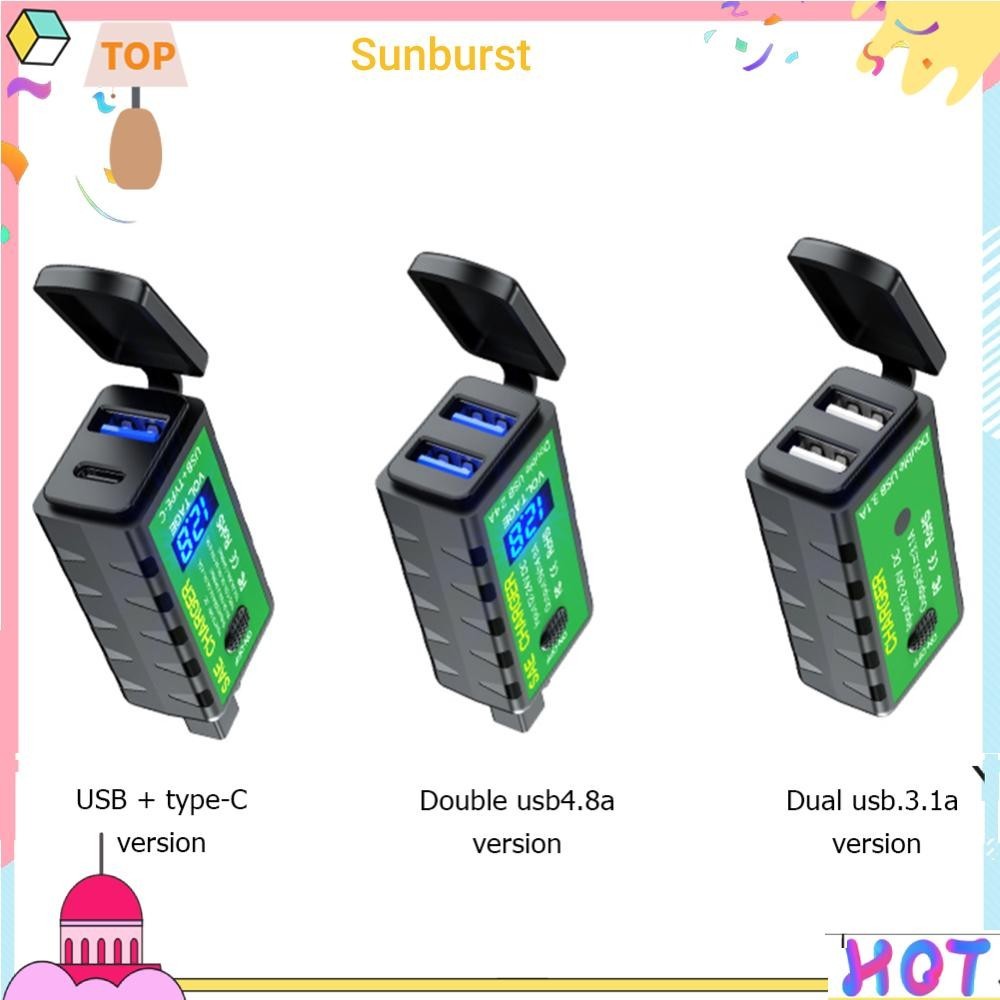 กันน้ํา 12V SAE to Dual USB รถจักรยานยนต์อะแดปเตอร์ชาร์จสําหรับโทรศัพท์ GPS [Sunburst11.th]