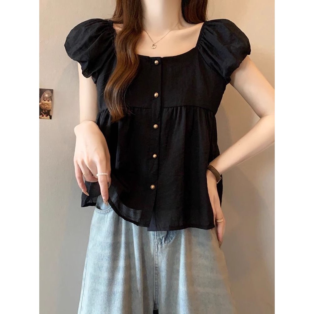 ส่งไวจากไทย⭐Summer⭐S-4XL พลัสขนาดแขนสั้นผู้หญิงเสื้อฤดูร้อนสไตล์เกาหลี - รูปที่ 2