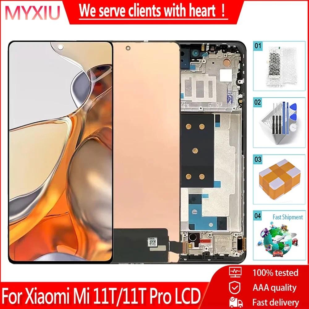 ORI AMOLED สําหรับ Xiaomi Mi 11T Pro หน้าจอ LCD Touch Panel Digitizer สําหรับ Xiaomi Mi 11T 2107113เอสจี 2107113SI จอแสดงผล LCD