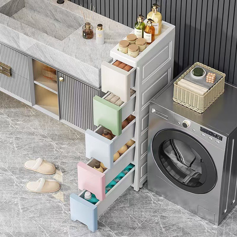 Kaman ลิ้นชัก ลิ้นชักเก็บของ ตู้เก็บของแบบหลายชั้น ขาว/มาการอง เพิ่มหนา มีล้อ 7 ชั้น