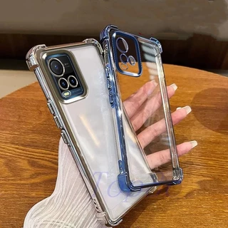 เคส Vivo Y21 Y21S Y21T Y21A เคสโทรศัพท์โปร่งใสป้องกันการตกสี่มุม SJDK