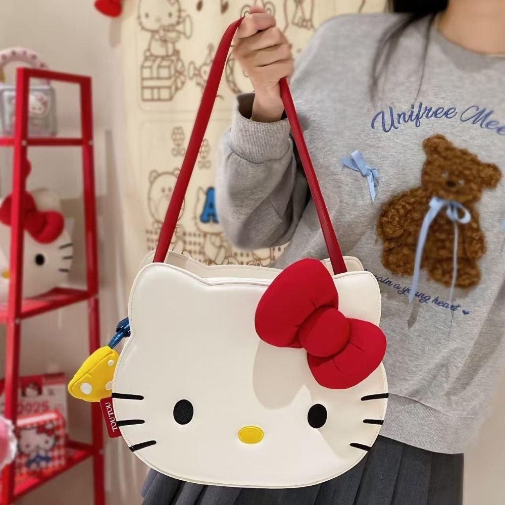 Jarrediw Kitty Crosbody Bag,โบว์การ์ตูนKT Catกระเป๋าสะพาย,แฟชั่นน่ารักอะนิเมะCreative Kitty Catกระเป๋าถือกลางแจ้ง