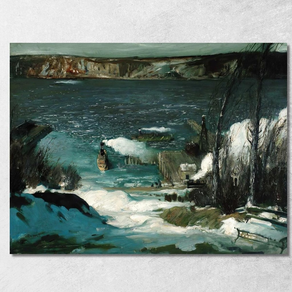 North River George Wesley Bellows, gwb37 ภาพพิมพ์บนผ้าใบแคนวาส