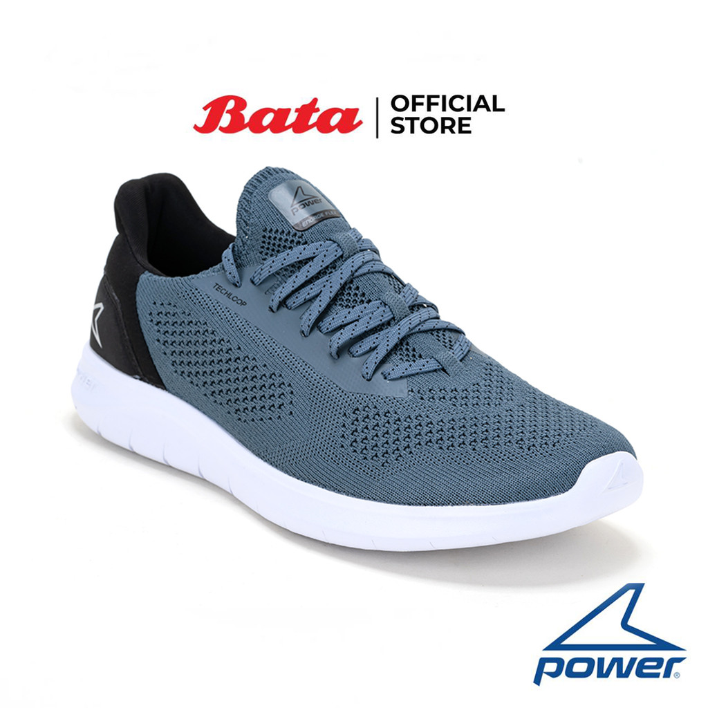 Bata บาจา Power รองเท้าผ้าใบออกกำลังกายกีฬาวิ่ง แบบผูกเชือก สำหรับผู้ชาย รุ่น ENGAGE FLEX 300 V2 สีเ