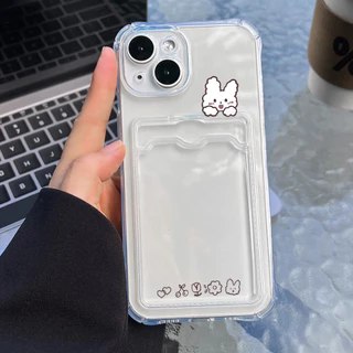 Card Holder เคส For iPhone 13 Pro Max 11 14 15 16 17 Air 12 XR X Xs 7 8 Plus 16promax 15promax TPU เคสโทรศัพท์มือถือ