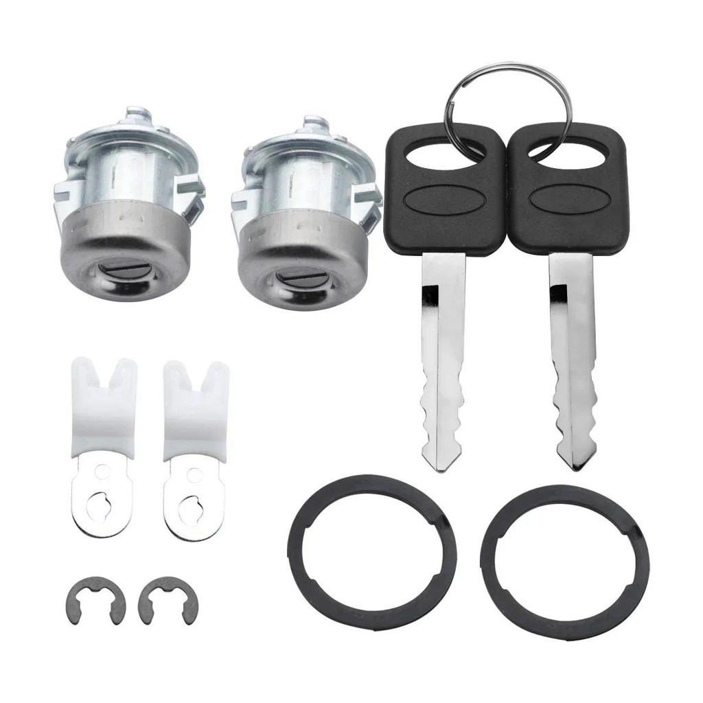 1 ชุดด้านหน้าประตูล็อคกระบอกและกุญแจสําหรับ Ford Expedition 1997-2004 Ford F150 F250 F350 Super Duty