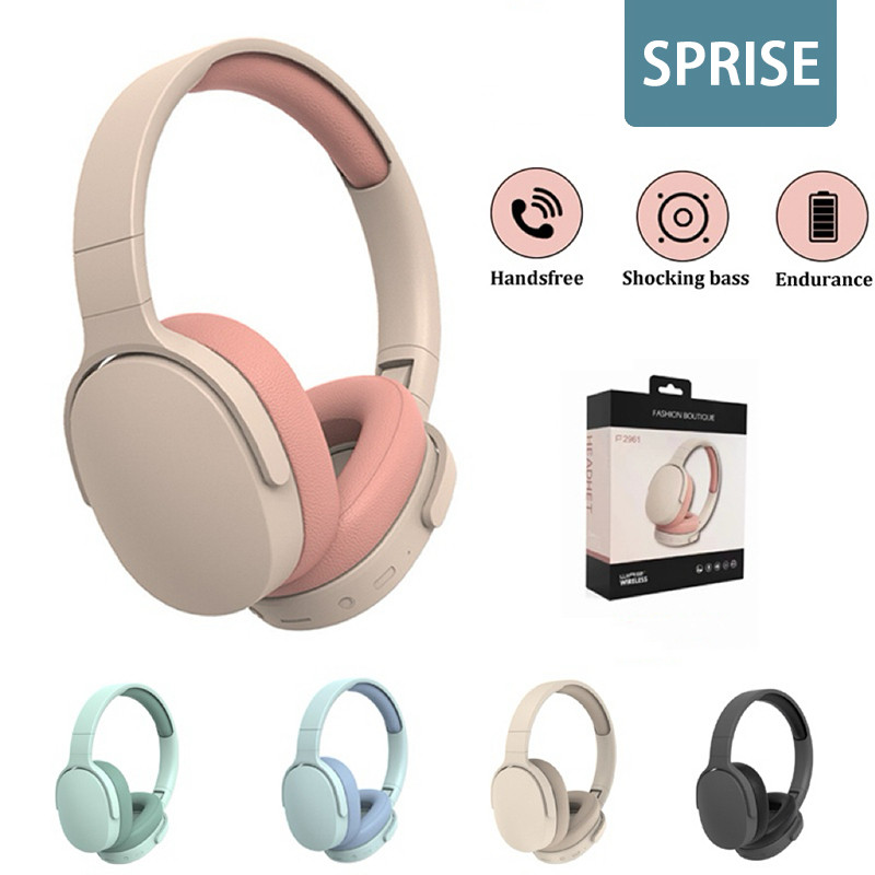 SPRISE หูฟังไร้สายบลูทูธสีสันสดใสหูฟังเสียงเด็ก Cancelling Gaming เพลงพับ Over Ear ชุดหูฟังกีฬาพร้อมไมโครโฟน 2961