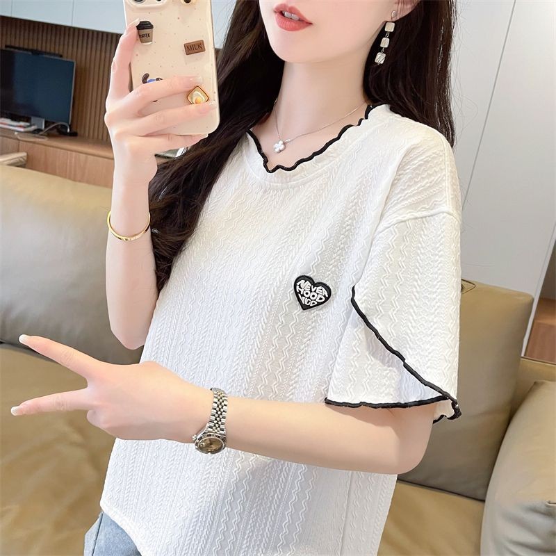 ส่งไวจากไทย⭐Summer⭐M-2XL พลัสขนาดเสื้อยืดแขนสั้นผู้หญิงฤดูร้อนเวอร์ชั่นเกาหลีด้านบน