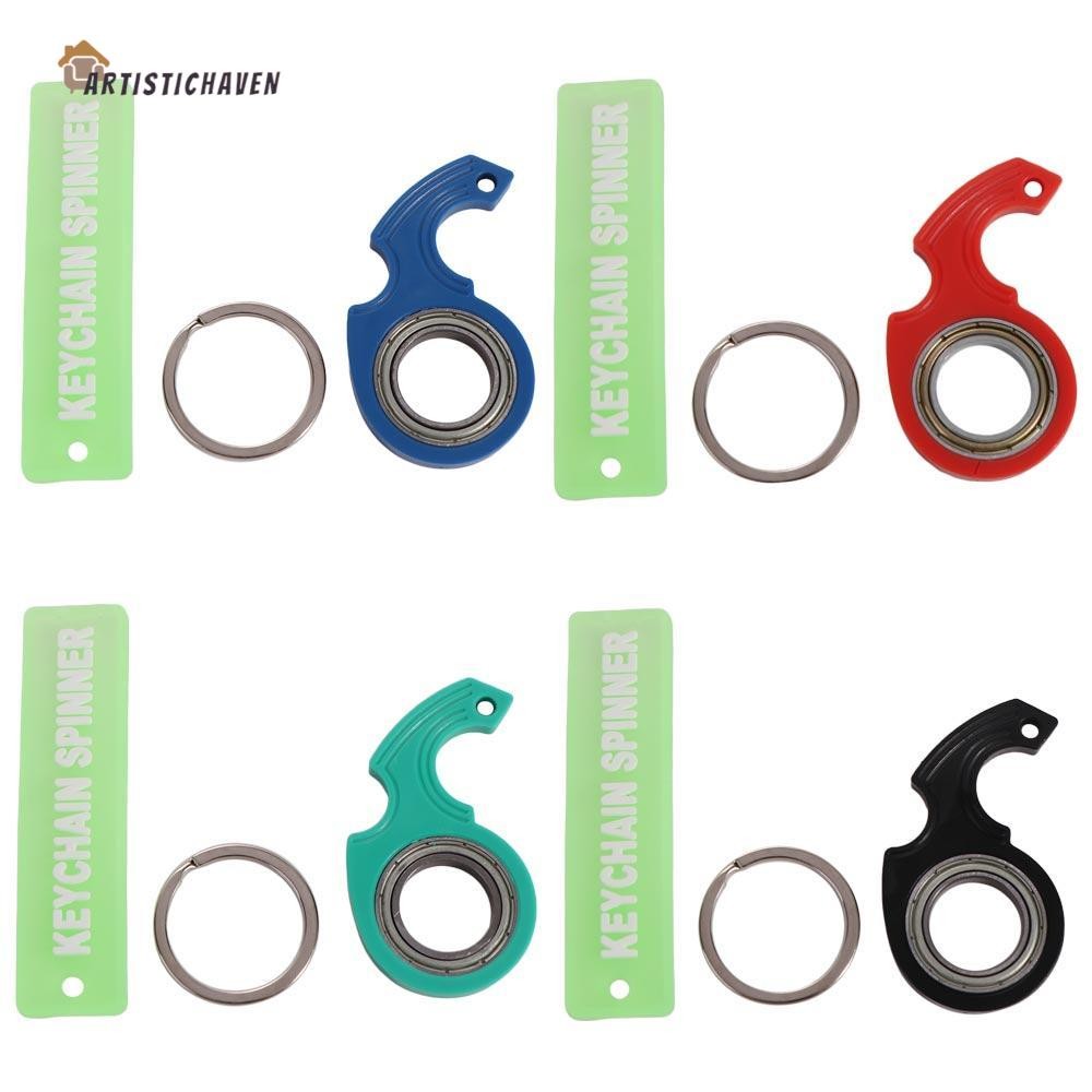 Artistichaven พวงกุญแจปลายนิ้วหมุน, บรรเทาความเบื่อหน่าย Luminous Fidget Spinner พวงกุญแจ, Keyholder Light อินเทรนด์น้ําหนักเบาแบบพกพาปลายนิ้วหมุนพวงกุญแจ Party ของขวัญ