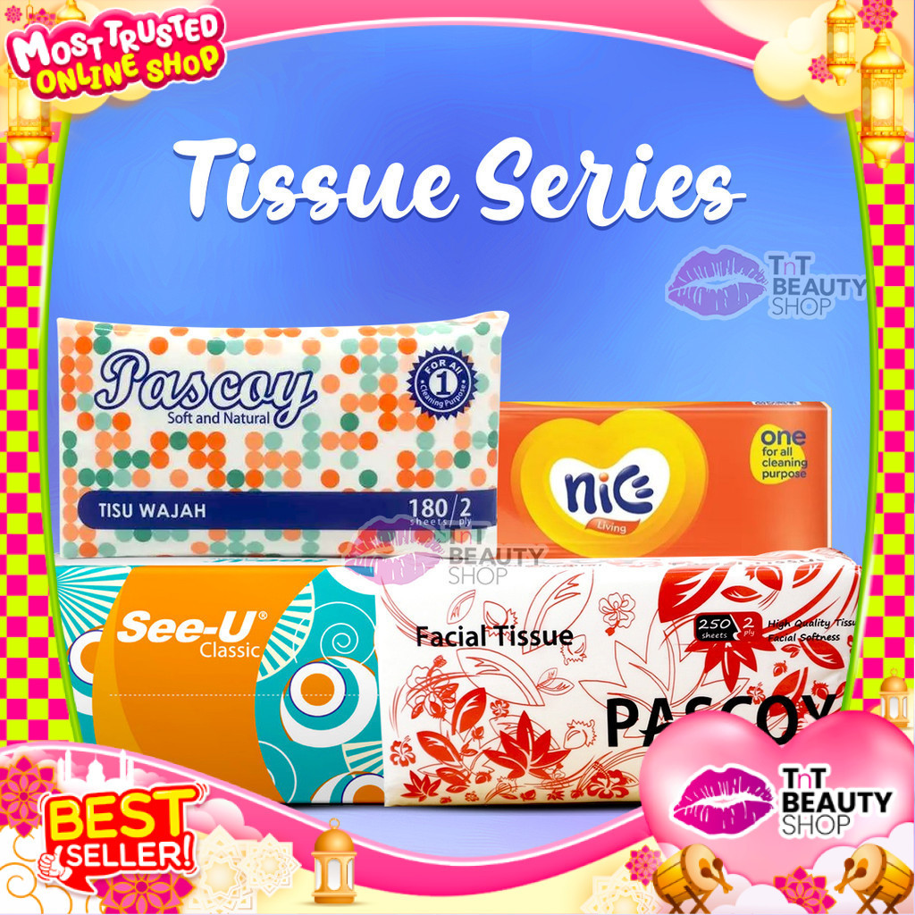 กระดาษเช็ดหน้า SERIES - TASCOY - SEE-U - NICE - Soft Natural Facial - Tissue Series | Tnt Beauty Sho