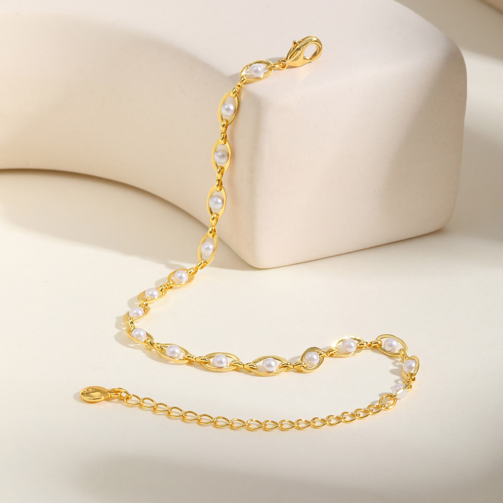 VNOX วีน็อกซ์ สร้อยข้อมือมุกสีทองสําหรับผู้หญิง,สร้อยข้อมือหรูหรากันน้ํา,ของขวัญเครื่องประดับแฟชั่น - รูปที่ 4