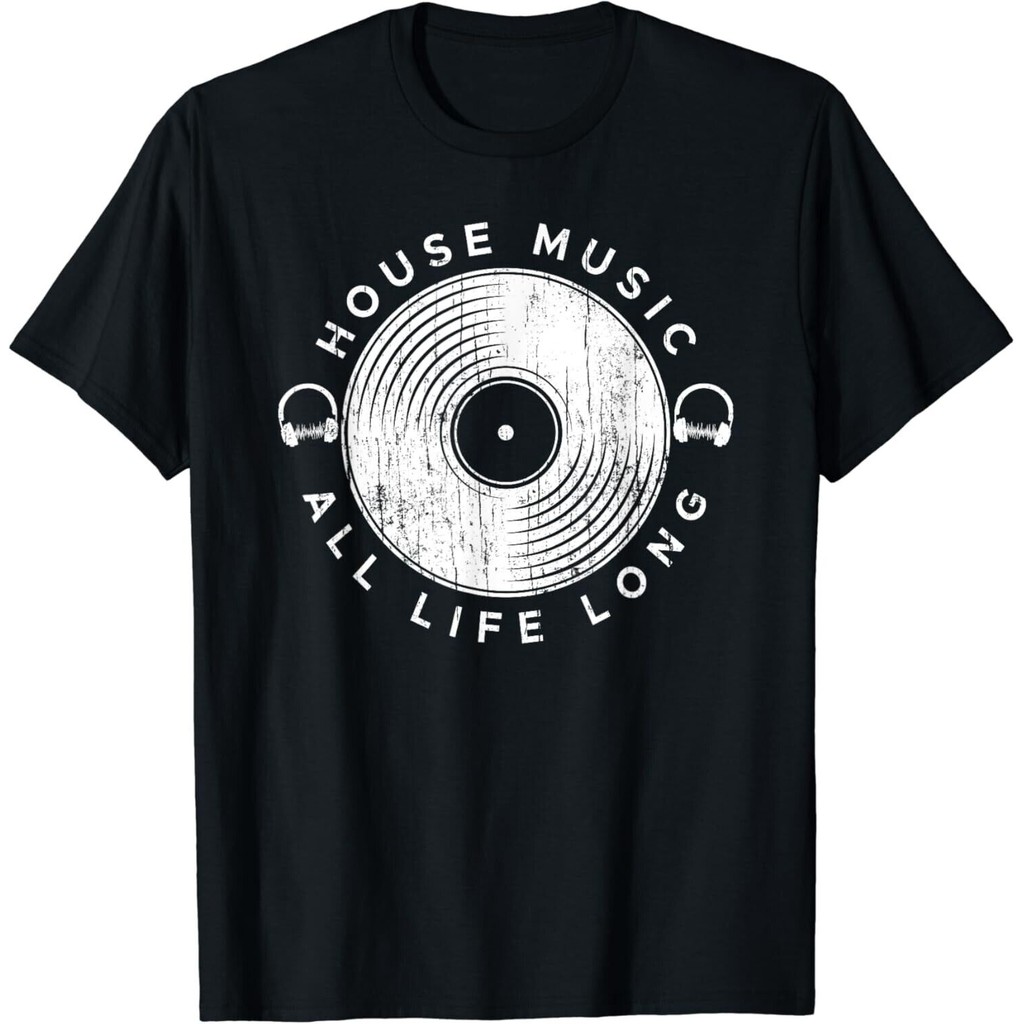House Music All Life Long - เสื้อยืด Edm Raver Dj