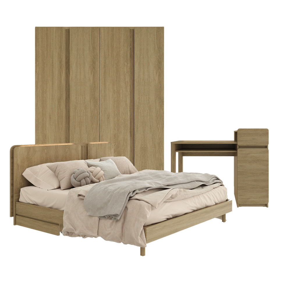 SB Design Square ชุดห้องนอนขนาด 5 ฟุต รุ่น Skift (3 pcs.)  แบรนด์ SB FURNITURE