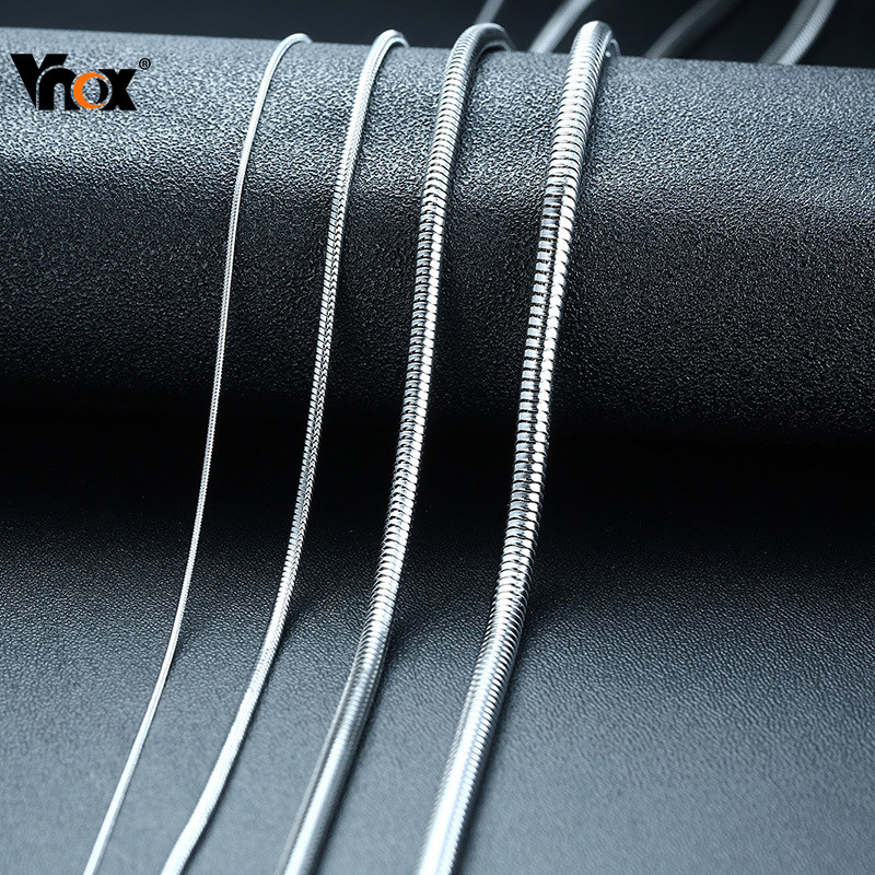 VNOX วีน็อกซ์ แฟชั่น1/2/3/4มิลลิเมตรทองเงินสแตนเลสสร้อยคอโซ่งูสําหรับผู้หญิงผู้ชาย, ไม่แพ้ง่าย ไม่จางหายเครื่องประดับของ