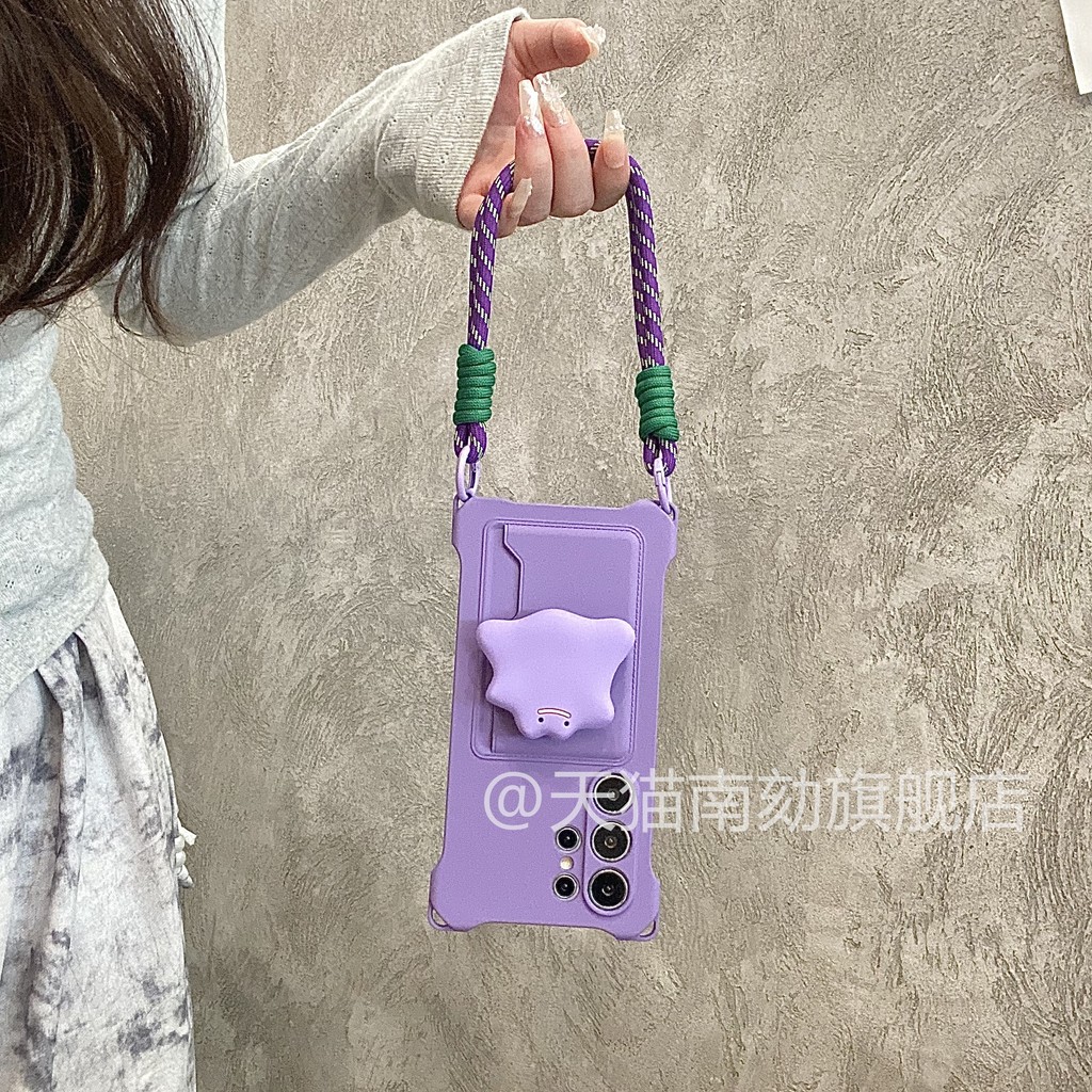 เหมาะสําหรับsamsung S25ultraเคสโทรศัพท์A55 หลากหลายMonster s24 วงเล็บA54a34 สายรัดข้อมือLanyard S23uแบบพกพาสี่มุมแขวนA14a16 ผู้ถือบัตรS22u Is + PLUSใหม่เครื่อง