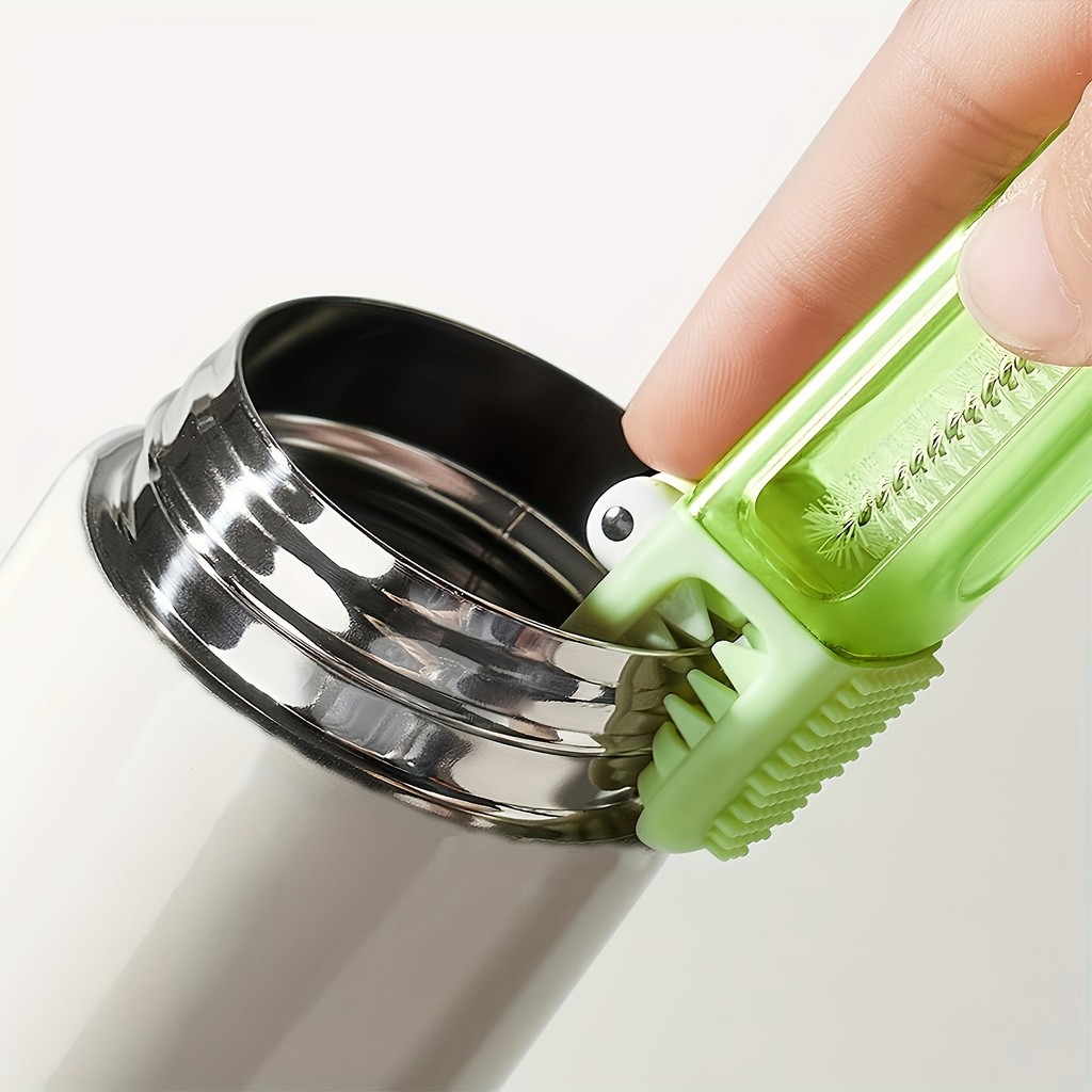 จระเข้ขนาดเล็กฝาถ้วยช่องว่างแปรงสี่ในหนึ่งเดียวทําความสะอาดแปรงกระติกน้ําร้อนถ้วยแปรงขวดนมฟางทําความสะอาดเครื่องมือที่มีประโยชน์แบบพกพาน้ําถ้วยแปรง - รูปที่ 6