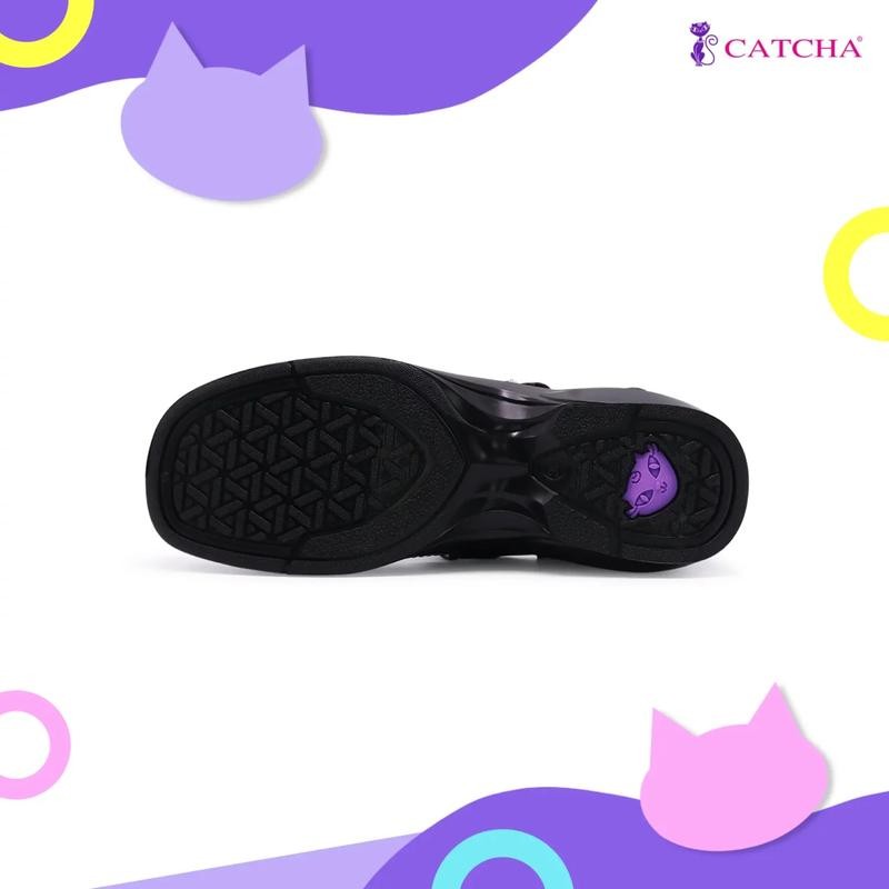 รองเท้านักเรียนหญิง Catcha หนังดำ เบอร์ 30-42
